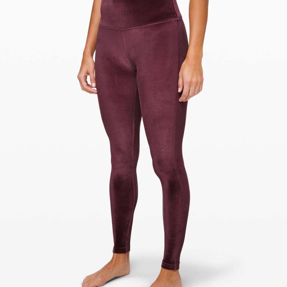 NWT Lululemon Size 10 Wunder Lounge HR Tight 28” *V Velvet Garnet GARN